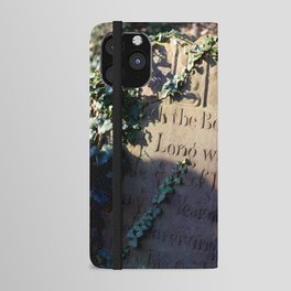 gravestone in morning light iPhone Wallet Case