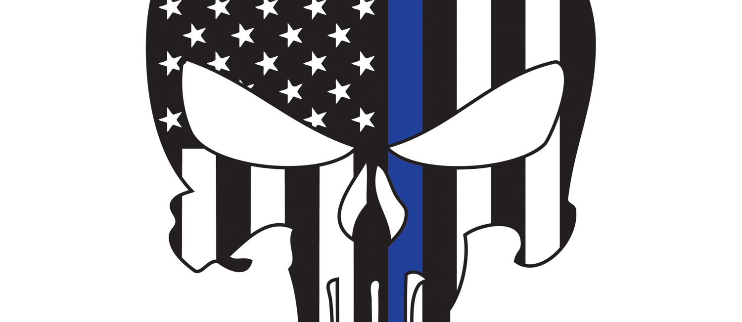 Punisher Skull American Flag Thin Blue Line Coffee Mug By