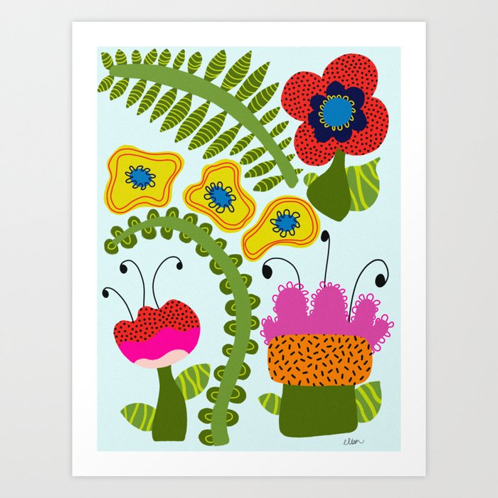 "Abstract Flowers 04" Art Print