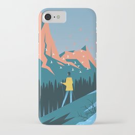 Sunset in mountains iPhone Case