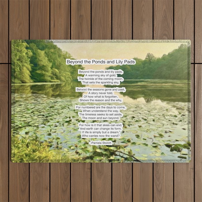 Beyond the Ponds and Lily Pads Poem Outdoor Rug