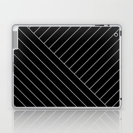 Abstract geometric lines black Laptop Skin