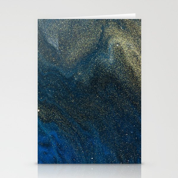 Blue Gold Speckle Stationery Cards