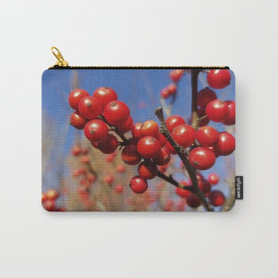 Winterberries glow against a blue autumn sky Carry-All Pouch