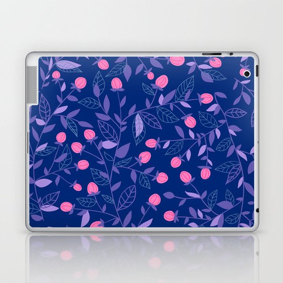 Floral doodles pink and violet Laptop & iPad Skin