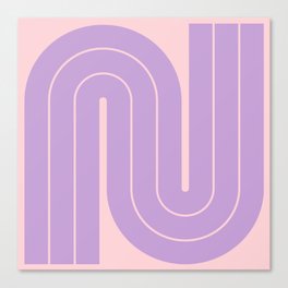 Retro Geometric Double Arch Gradated Design 722 Pink and Lavender Canvas Print