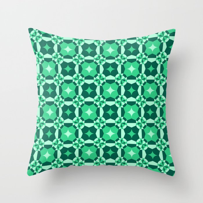 Green Pattern Throw Pillow