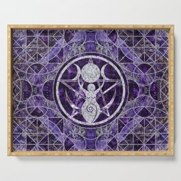 Triple Moon - Goddess -Amethyst and Silver Serving Tray