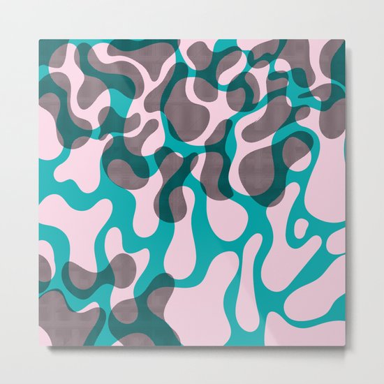 blue, pink, dots Metal Print