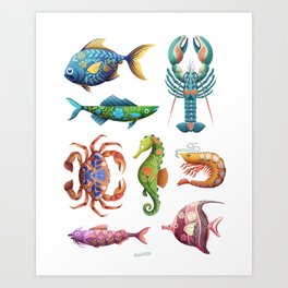 Read & Tell Collection Deep in the Sea Art Print