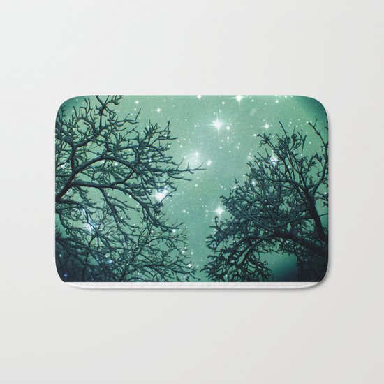 Aqua Skies N Stars Through The Trees Bath Mat