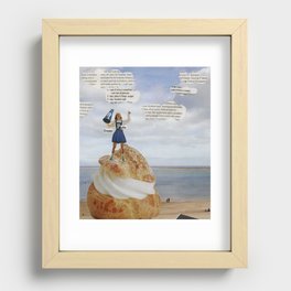 Cream Puff By The Ocean Hand Cut Collage  Recessed Framed Print