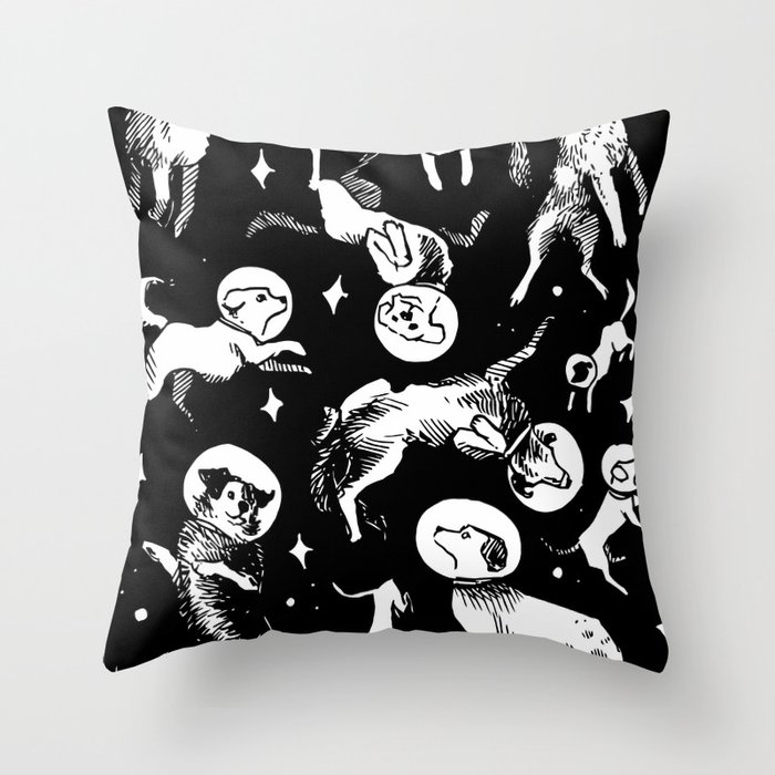 Space Dogs Throw Pillow