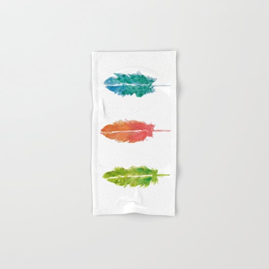 Vibrant color feathers Hand & Bath Towel