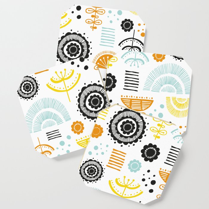 Scandi Floral Print Coaster