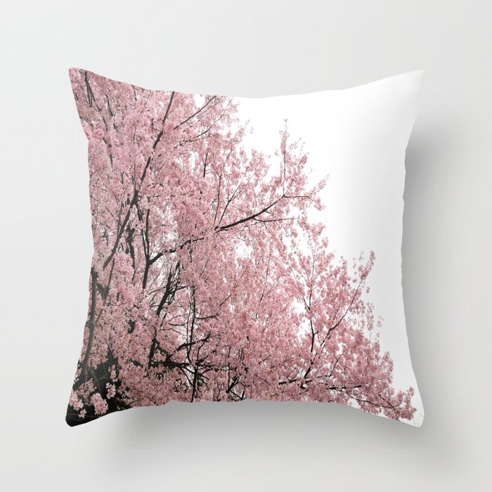 cherry blossoms Throw Pillow