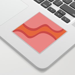 Diagonal wavy line - orange Sticker