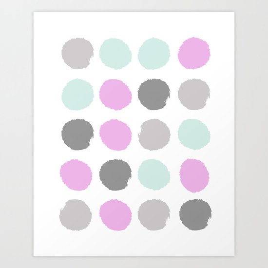 Modern pastel dots polka dots pattern basic decor for home office trendy space Art Print