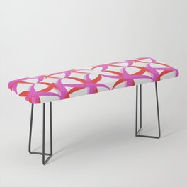 Hot pink and red abstract pattern Bench