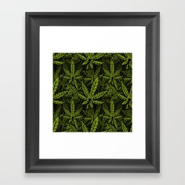 weed pattern Framed Art Print