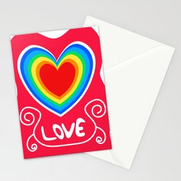 Love Heart Rainbow Vintages Stationery Card