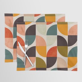 bauhaus mid century geometric shapes 9 Placemat | Curated, Color, Summer, Digital, Pattern, Art, Abstract, Graphicdesign, Modern, Home 