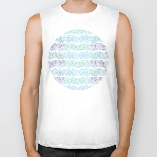 Sea Wave Clouds Biker Tank