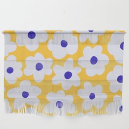 White & Blue Flowers Wall Hanging