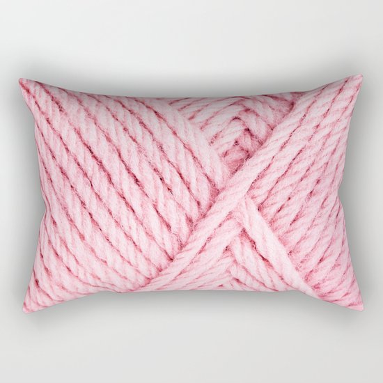 Pink Yarn Rectangular Pillow