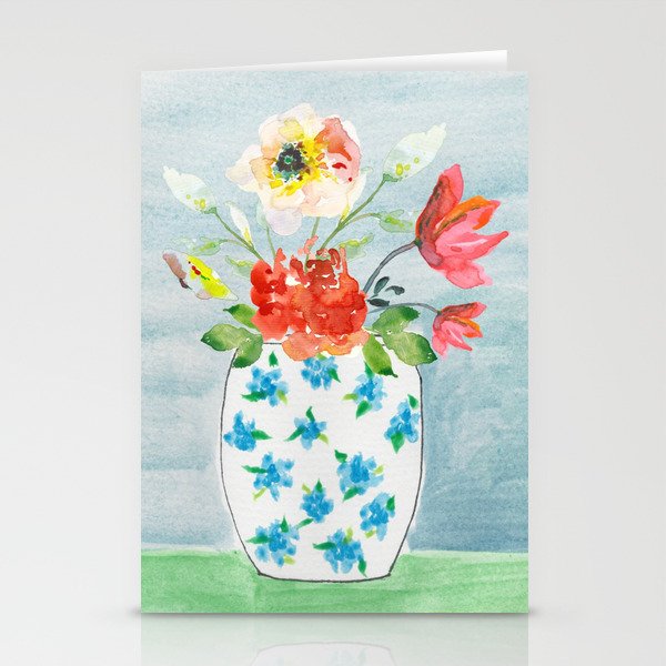 Spring Flowers in Vase Stationery Cards
