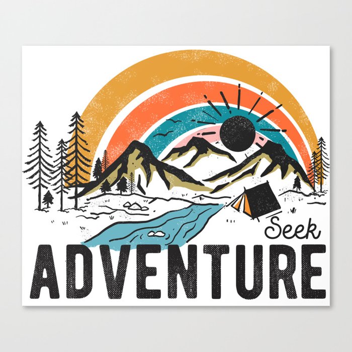 Seek Adventure Mountain Camping Canvas Print
