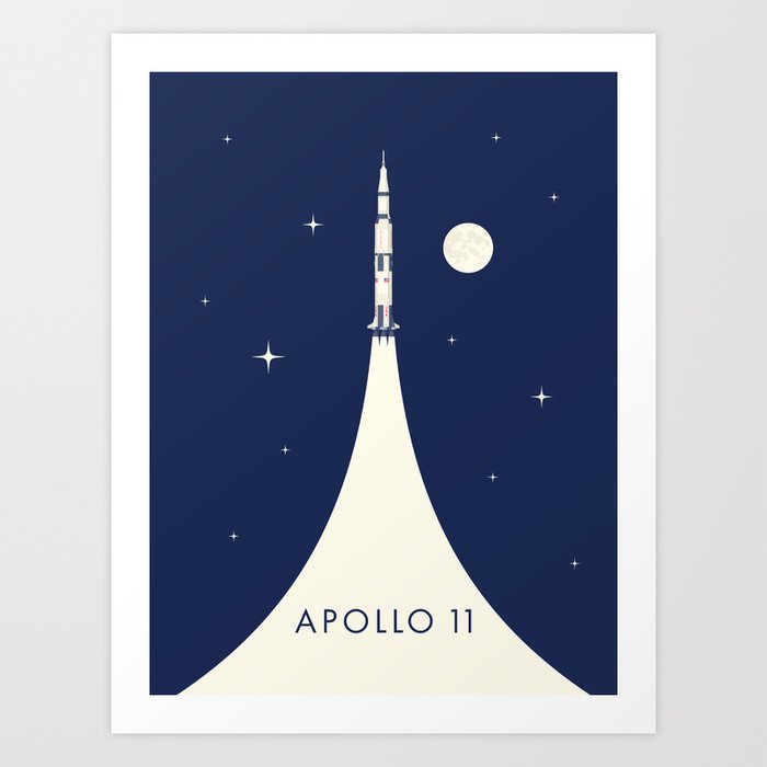 Apollo 11 Space - Saturn Rocket B Art Print