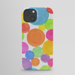 Rainbow coloured watercolour confetti iPhone Case