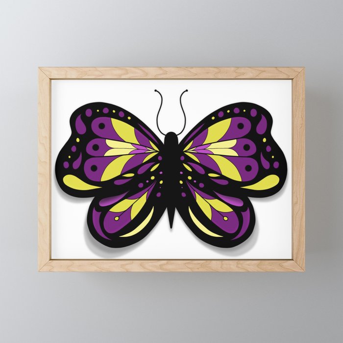 Purple Butterfly Framed Mini Art Print