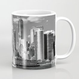 View of the Financial District from Governors Island B&W Coffee Mug