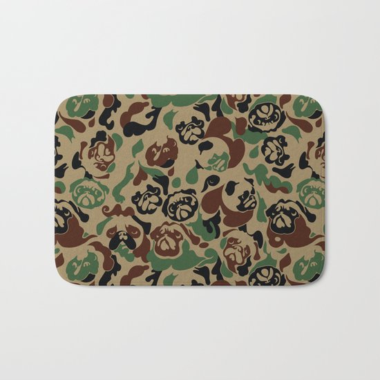 Pug Camouflage Bath Mat