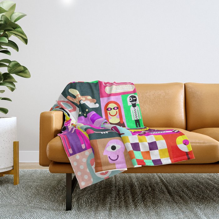 Pop Art Illustration 1 Throw Blanket