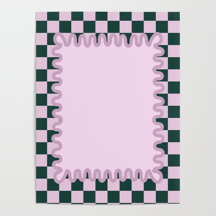 90s Checkerboard - Green Poster