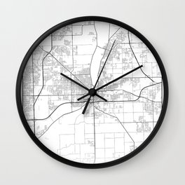 Minimal City Maps - Map Of Joliet, Illinois, United States Wall Clock