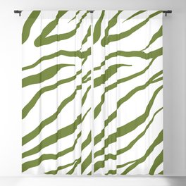 Olive Green Zebra Stripes Blackout Curtain