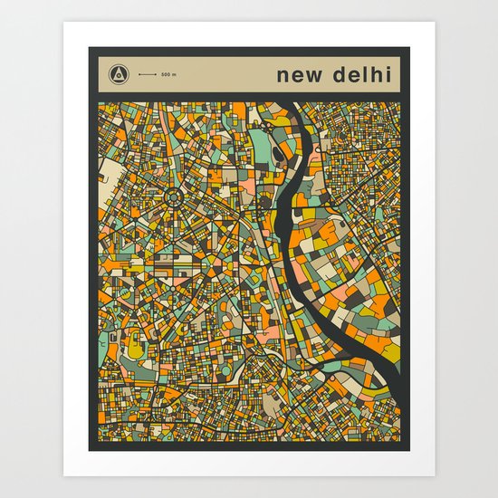 NEW DELHI MAP Art Print
