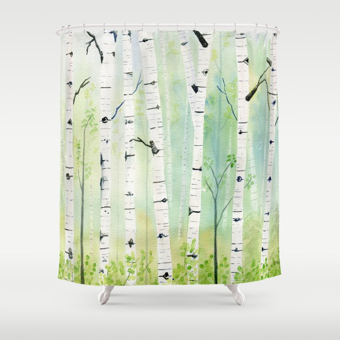 Birch Trees 2  Shower Curtain