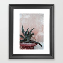 Pink Blue Cactus Framed Art Print