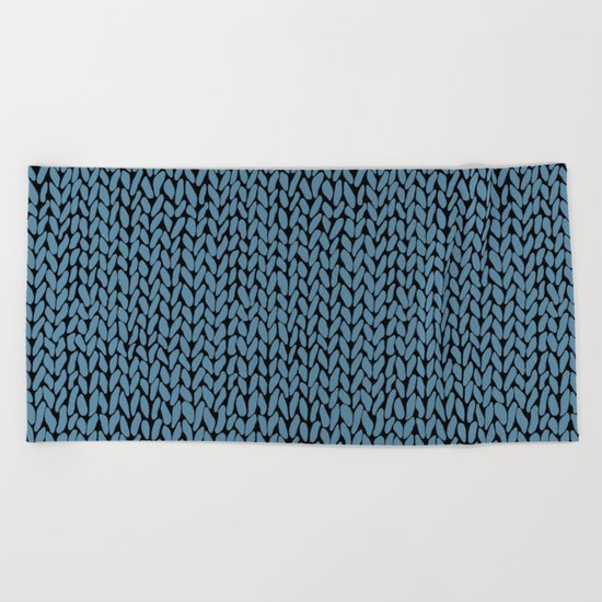 Hand Knit Niagra Blue Beach Towel