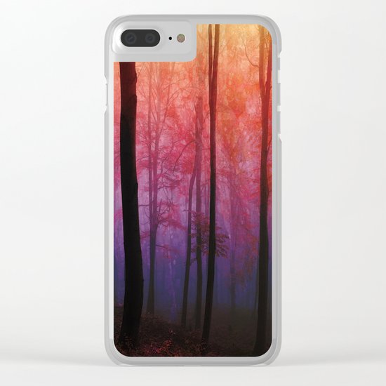 Whispering Woods, Colorful Landscape Art Clear iPhone Case