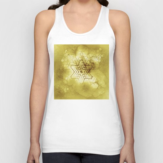 Star mandala in gold Unisex Tank Top