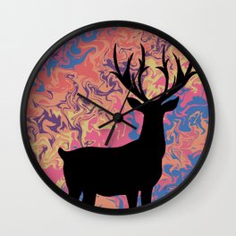 Psychedelic Stag - Digital Art Wall Clock