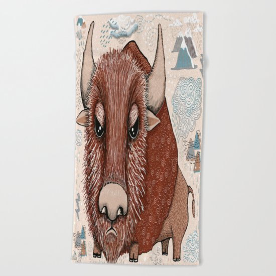 American Buffalo Bison Southwest Southwestern Beach Towel