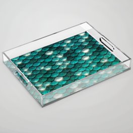 Turquoise sparkling mermaid glitter scales - Mermaidscales Acrylic Tray