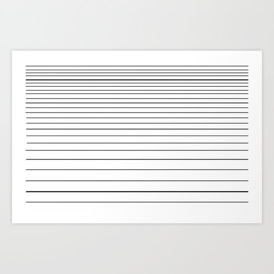 black on white stripes Art Print